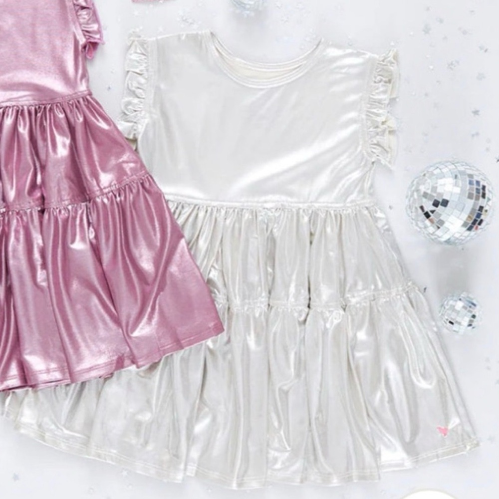 Pink Chicken Silver Kids Dress